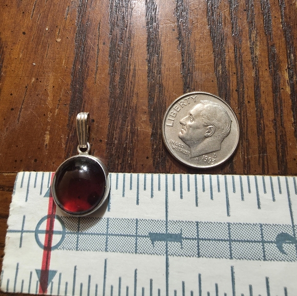 Sterling Silver Baltic Amber Cabochon Pendant - Picture 14 of 15